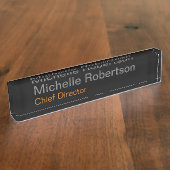 Modern Plain Minimalist Voeg je eigen naam toe Naambordje (Zijkant)