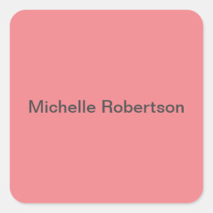 Modern Plain Minimalist Voeg je eigen naam toe Vierkante Sticker