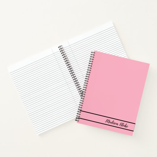 Modern Plain Pastel Pink Notitieboek (Binnen)