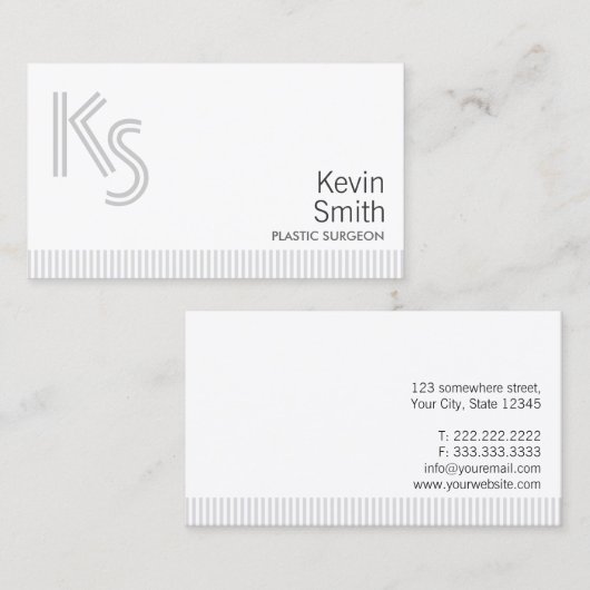 Modern Plain Plastic Surgeon Visitekaartje (Voorkant / Achterkant)