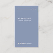 Modern Plain Professional Dusty Blue Geestelijke G Visitekaartje (Voorkant)