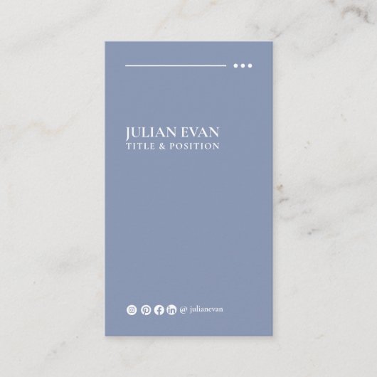 Modern Plain Professional Dusty Blue Geestelijke G Visitekaartje (Voorkant)