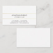 Modern Plain Professional Elegant Gold Attorney Visitekaartje (Voorkant / Achterkant)