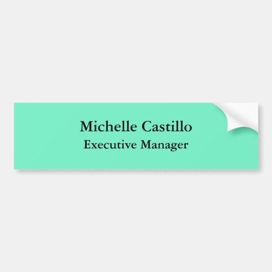 Modern Plain Professional Minimalistisch Groen Bla Bumpersticker (Voorkant)