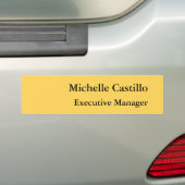 Modern Plain Professioneel Minimalistisch Geel Bumpersticker (Op auto)