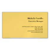 Modern Plain Professioneel Minimalistisch Geel Magnetisch Visitekaartje (Voorkant)