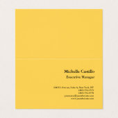 Modern Plain Professioneel Minimalistisch Geel Visitekaartje (Buitenkant ongevouwen)