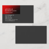 Modern Plain Red Gray Trendy Visitekaartje (Voorkant / Achterkant)