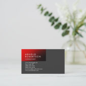 Modern Plain Red Gray Trendy Visitekaartje (Staand voorkant)