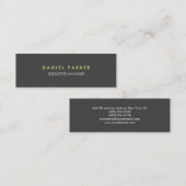 Modern Plain Slim Gray Exevutive Manager Director Mini Visitekaartje (Voorkant / Achterkant)