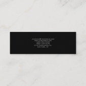 Modern Plain Trendy Minimalist Black Professional Mini Visitekaartje (Achterkant)
