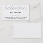 Modern Plain White Interior Designer House Home Visitekaartje (Voorkant / Achterkant)
