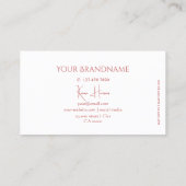 Modern Plain White met Monogram en Diamonds Chic Visitekaartje (Achterkant)