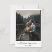 Modern Plain White met twee foto bruiloft Bedankkaart (Voorkant)