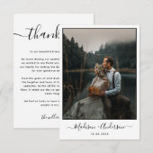 Modern Plain White met twee foto bruiloft Bedankkaart (Voorkant / Achterkant)