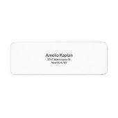 Modern Plain White Minimalist Professional Etiket (Voorkant)