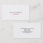 Modern Plain White Professional Creative Elegant Visitekaartje (Voorkant / Achterkant)