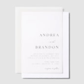 Modern Plain White Wedding Vellum Uitnodigingen (Offset)