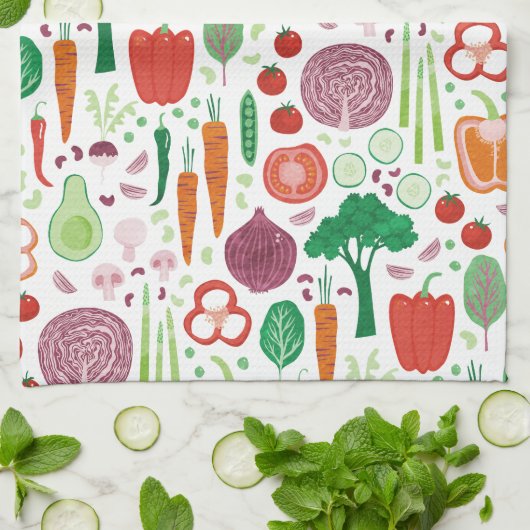 Modern plantaardig patroon theedoek (Gevouwen)