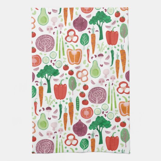 Modern plantaardig patroon theedoek (Verticaal)