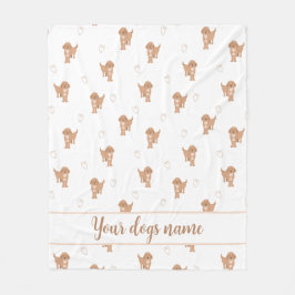 Modern Plat Design Cockapoo & Hartjes Patroon Fleece Deken