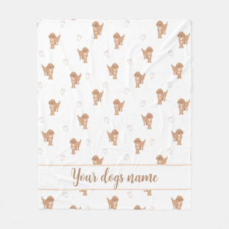 Modern Plat Design Cockapoo & Hartjes Patroon Fleece Deken