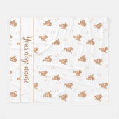 Modern Plat Design Cockapoo & Hartjes Patroon Fleece Deken (Voorkant (Horizontaal))