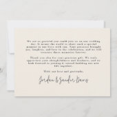 Modern plat zwart minimalistisch monogram bedankkaart (Achterkant)