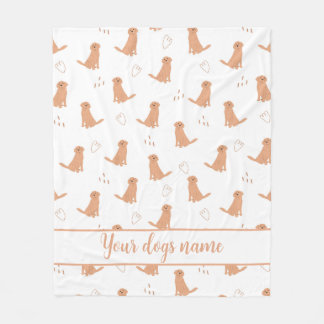 Modern Plattegrond Ontwerp Gouden Retriever & Hart Fleece Deken