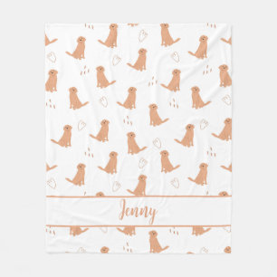 Modern Plattegrond Ontwerp Gouden Retriever & Hart Fleece Deken