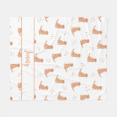 Modern Plattegrond Ontwerp Gouden Retriever & Hart Fleece Deken (Voorkant (Horizontaal))