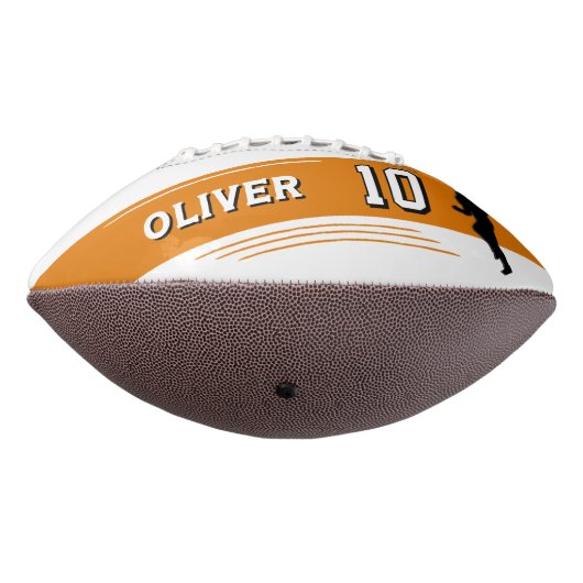 Modern Player Team Naam Nummer Silhouette American Football (Gedraaid 270)