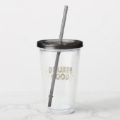 Modern, playful, cheerful design of Feeling Good Acryl Drinkbeker (Achterkant)