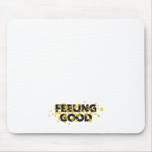 Modern, playful, cheerful design of Feeling Good Muismat