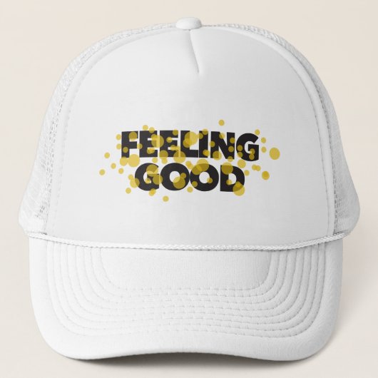 Modern, playful, cheerful design of Feeling Good Trucker Pet (Voorkant)
