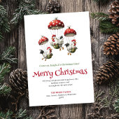 Modern Playful Chickens Holiday Greeting Card Feestdagenkaart