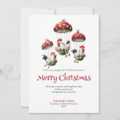 Modern Playful Chickens Holiday Greeting Card Feestdagenkaart (Voorkant)