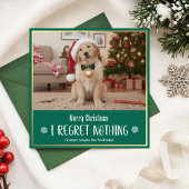 Modern Playful Cute Dog Photo Funny Christmas Feestdagenkaart