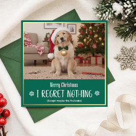 Modern Playful Cute Dog Photo Funny Christmas Feestdagenkaart