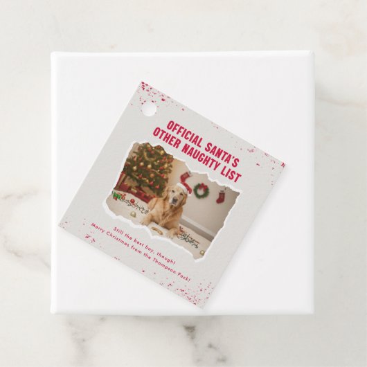 Modern Playful Funny Dog Christmas Present Bedankjes Labels (In situ)