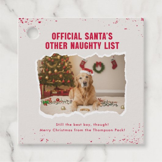 Modern Playful Funny Dog Christmas Present  Bedankjes Labels (Voorkant)