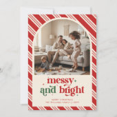 Modern Playful Funny Family Kids Photo Christmas Feestdagenkaart (Voorkant)
