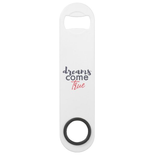 Modern playful graphic design of Dreams Come True Speed Flessenopener (Achterkant)