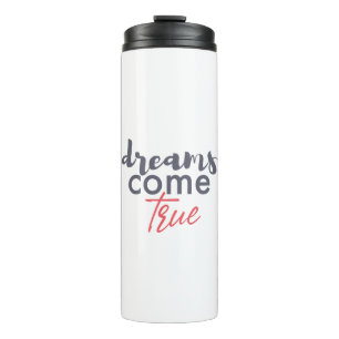 Modern playful graphic design of Dreams Come True Thermosbeker