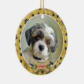 Modern Playful Simple Photo Dog - Paw Print Design Keramisch Ornament (Rechts)