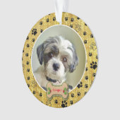 Modern Playful Simple Photo Dog - Paw Print Design Ornament (voorkant)