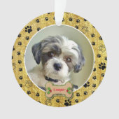 Modern Playful Simple Photo Dog - Paw Print Design Ornament (voorkant)