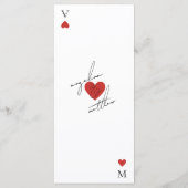 Modern Playing Card Casino Vegas Wedding Menu (Achterkant)