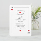 Modern Playing Card Playing Card 30th Birthday Kaart (Staand voorkant)