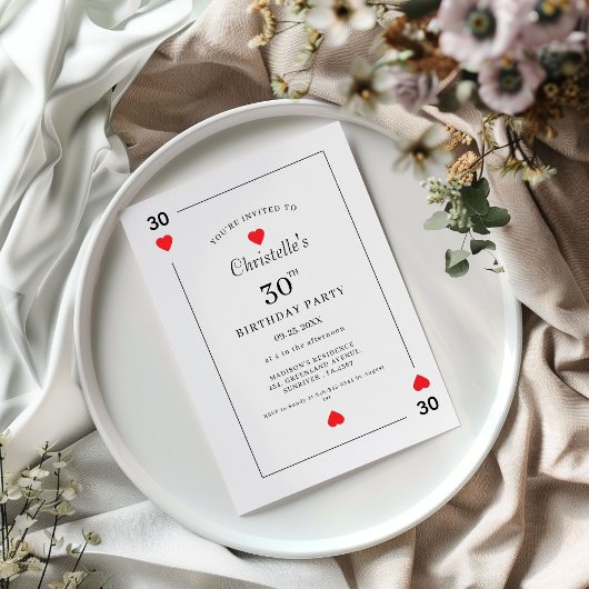 Modern Playing Card Playing Card 30th Birthday Kaart